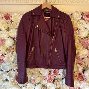 Ted Baker Magenta Leather Jacket